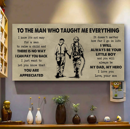 DRB Poster Horizontal Canvas To My DRB Dad I Know It's Not Easy To Raise A Child I Will Always Be Your Little Boy Gift From Son To Dad