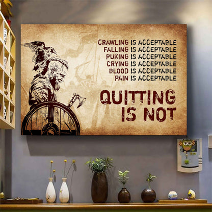 Viking Poster Canvas Quiting Is Not Best Gifts Motivation Quotes