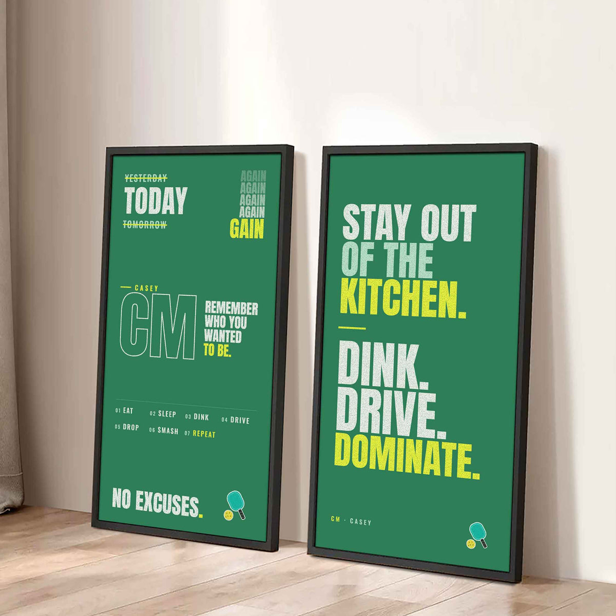 Sport Poster Again Again Again Motivation Quotes - 2 Piece Canvas Wall Art