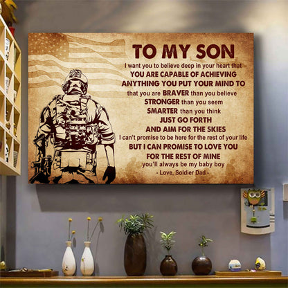 Spartan Poster Canvas Just Go Forth And Aim For The Skies From Dad To Son Gift For Your Son