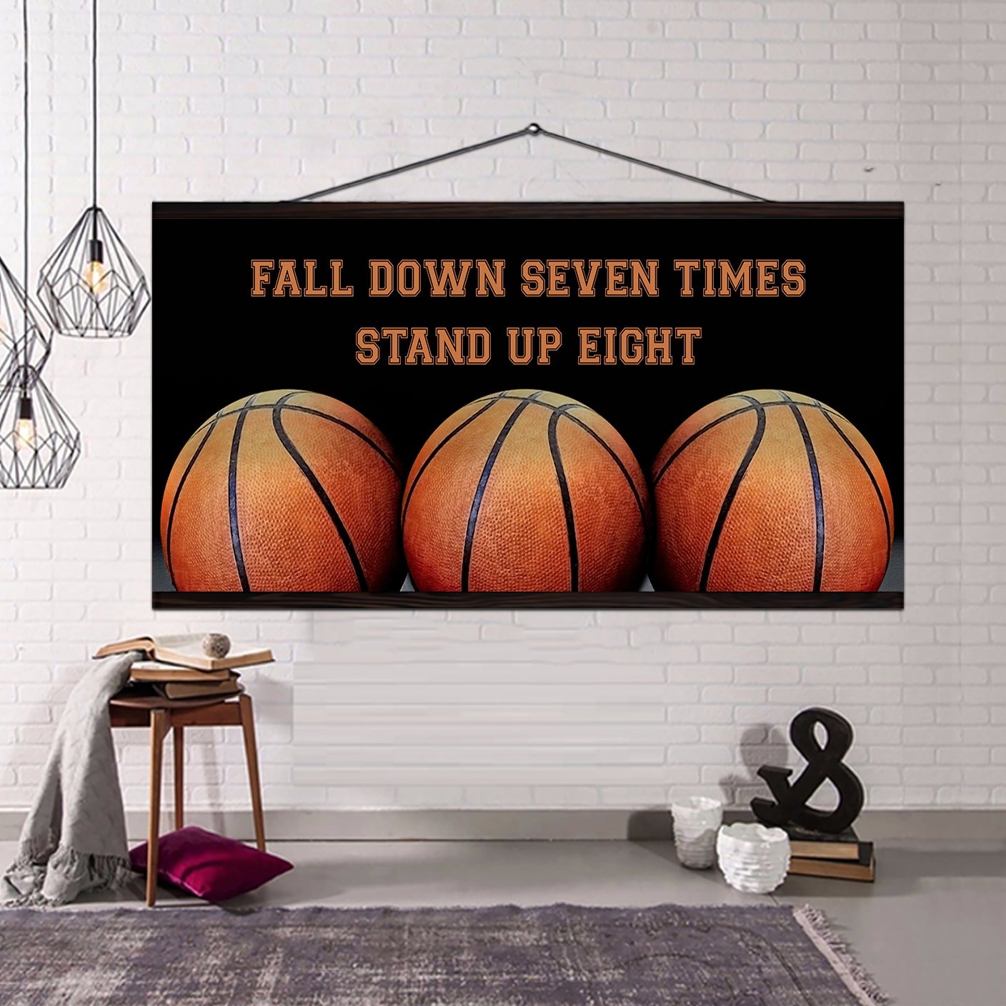 Hockey poster canvas fall down seven times stand up eight