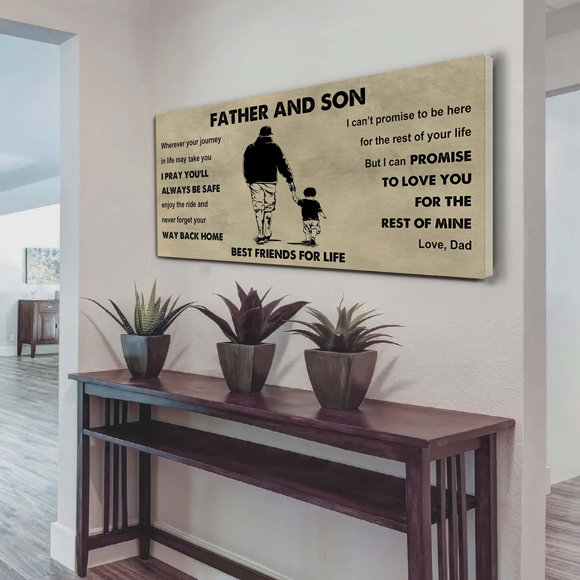 Sport-Family Father And Son Best Friends For Life - Ver 2 Never Forget Your Way Back Home Poster Canvas Gift For Son From Father