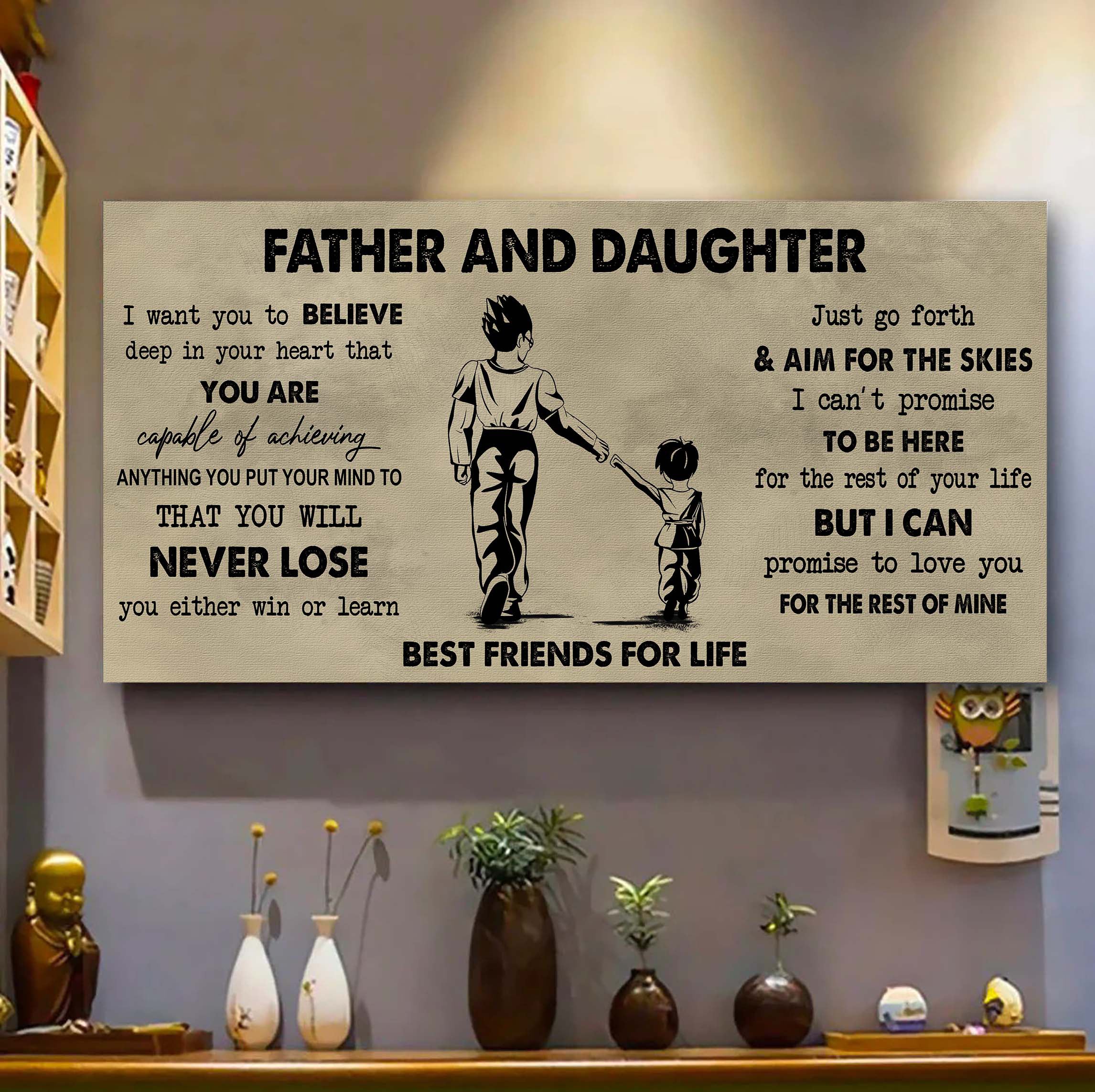 DRB Father And Daughter Best Friend For Life - You Will Never Lose Poster Canvas Gift For Daughter From Father.