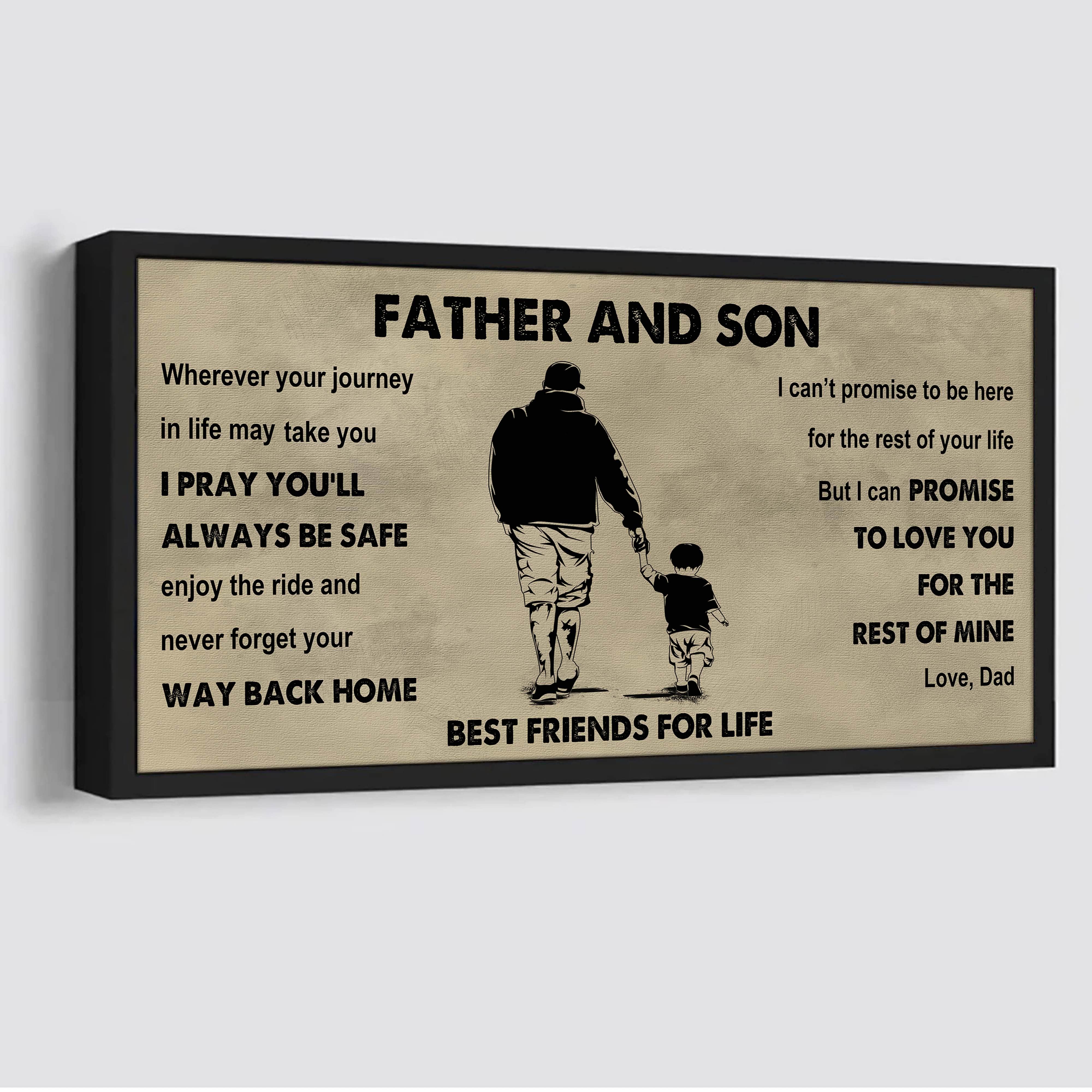 DRB VGT Father And Son Best Friends For Life - Ver 2 Never Forget Your Way Back Home Poster Canvas Gift For Son From Father