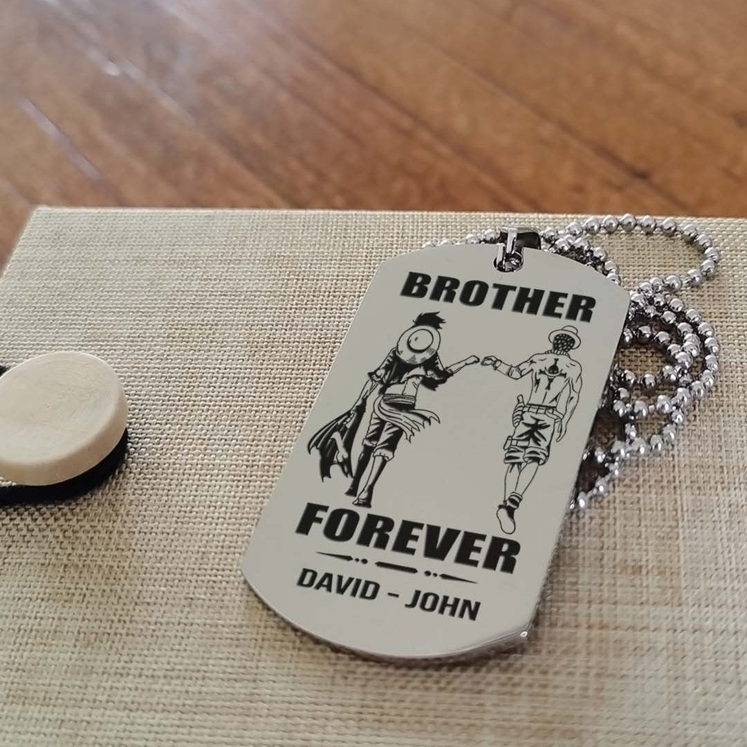 Biker customizable engraved black dog tag double sided gift from brother, brother forever