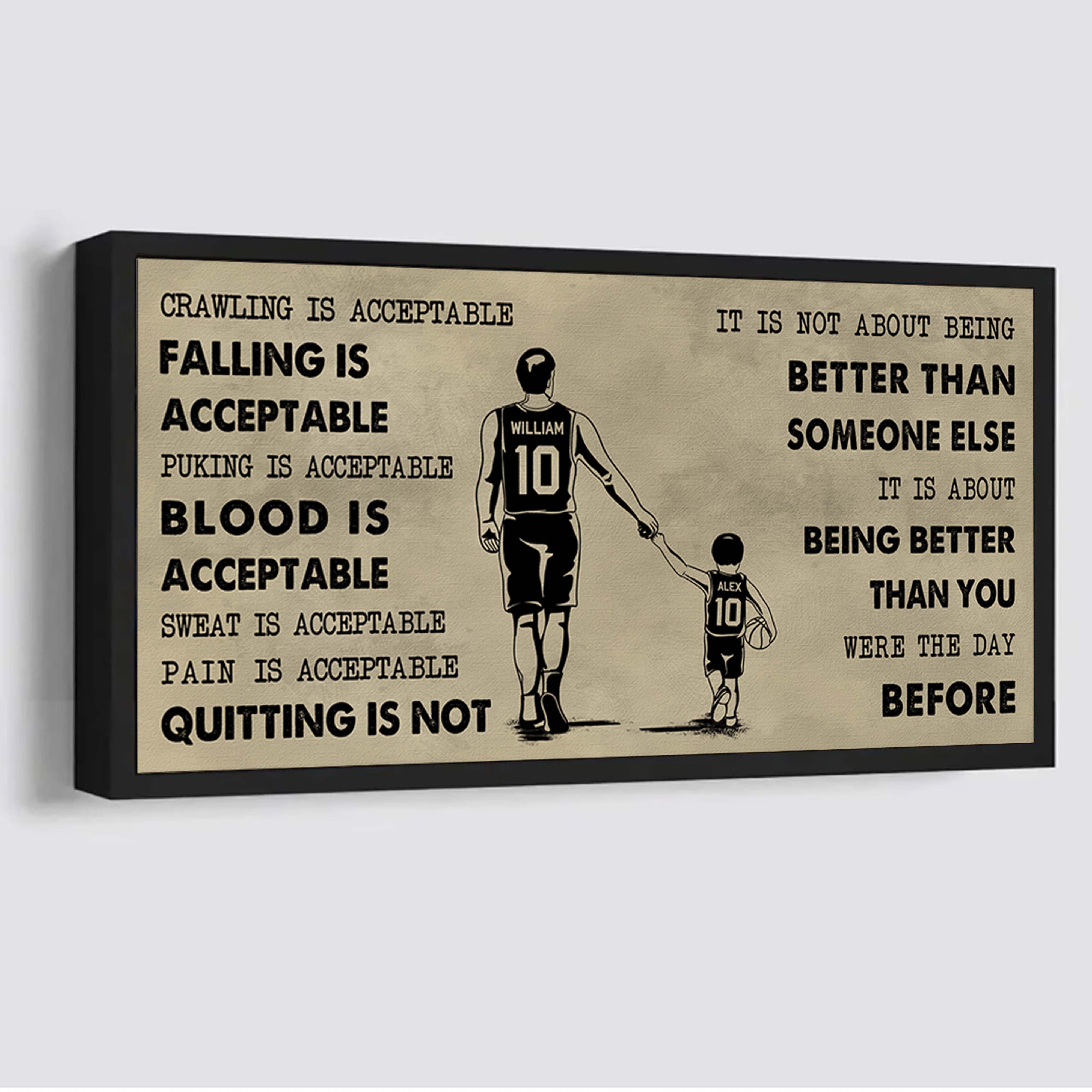 Soccer Poster Canvas From Dad To Son Quitting Is Not - It Is Not About Being Better Than Someone Else