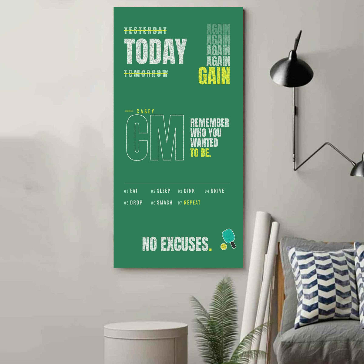 Sport Personalized Poster Canvas Remember Who You Wanted To Be Today Again Again Again Gain