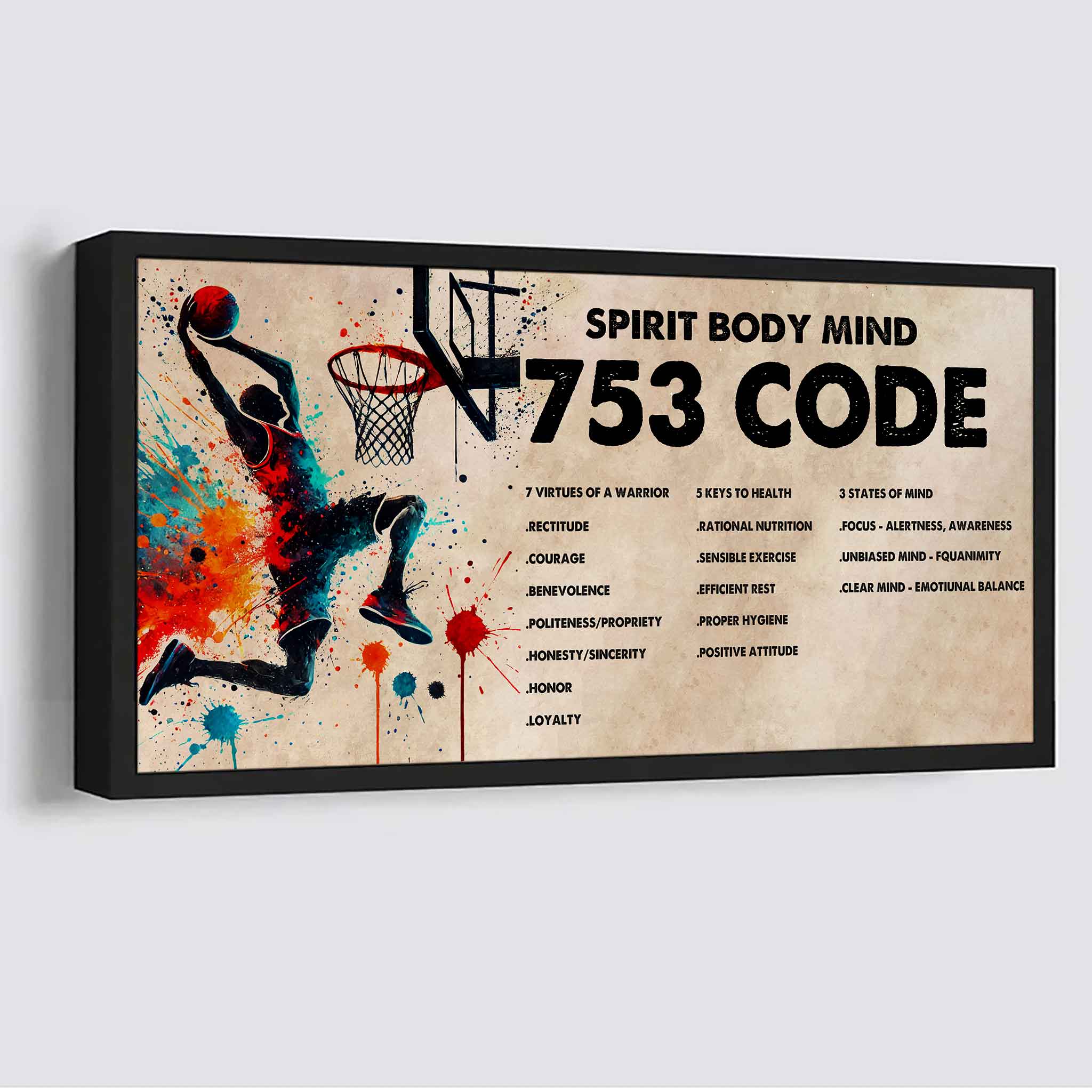 DRB VGT Poster Canvas 7 5 3 Code Motivation Quotes