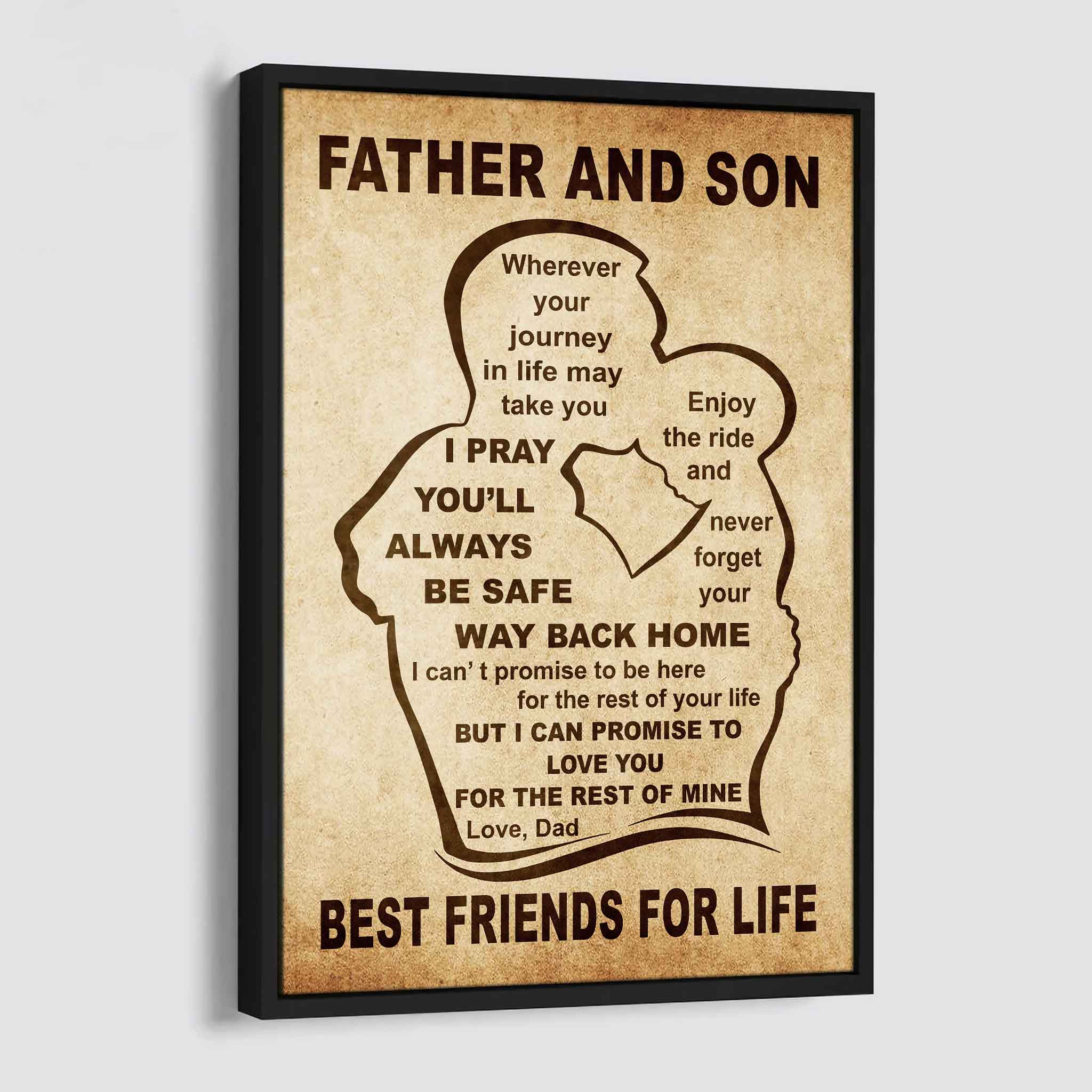 Personalized Family Poster Canvas Never Forget Your Way Back Home To My Son Gift From Dad Gift For Your Son