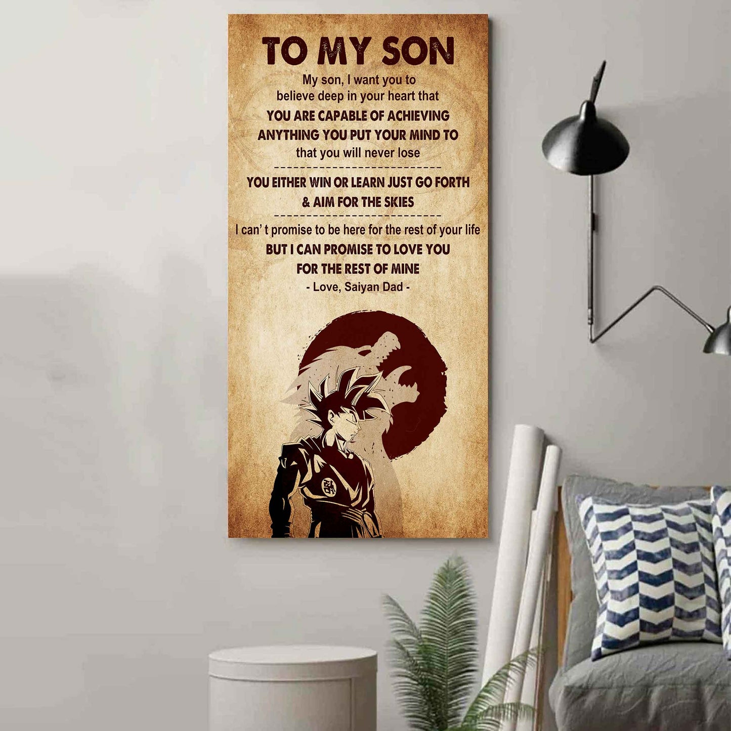 Warrior To My Son You Will Never Lose You Either Win Or Learn Poster Canvas Motivation Canvas Gift For Your Son