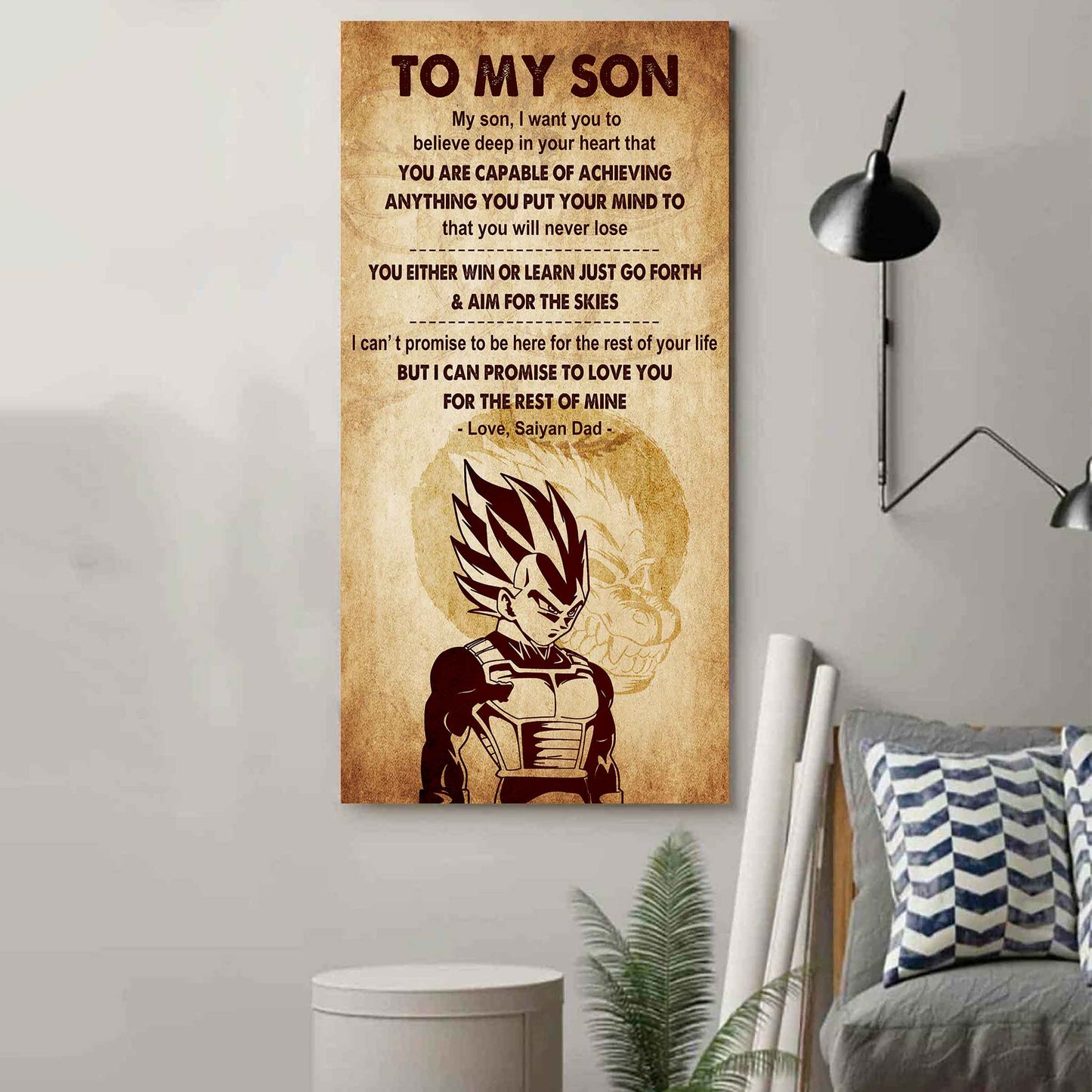 Warrior To My Son You Will Never Lose You Either Win Or Learn Poster Canvas Motivation Canvas Gift For Your Son