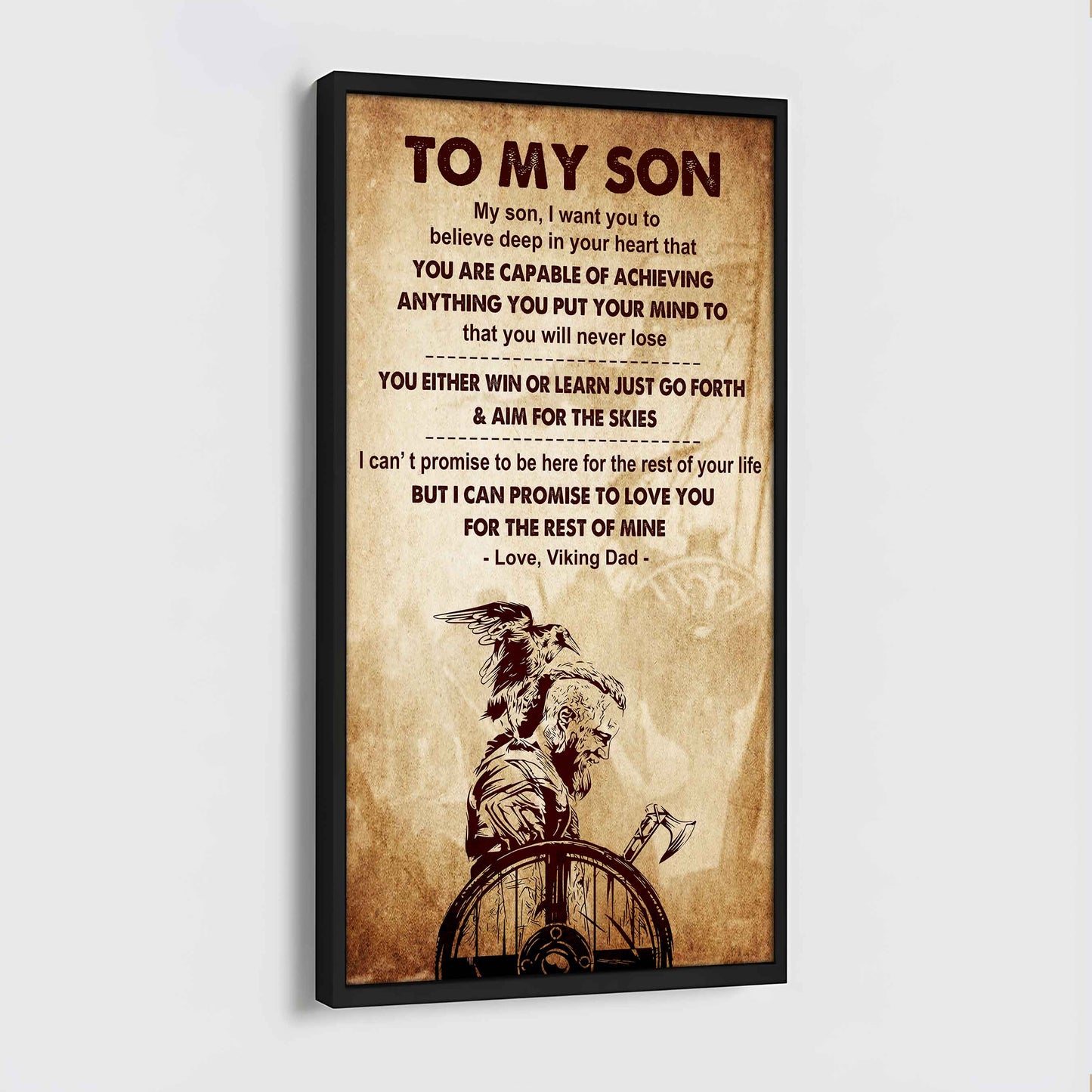 Warrior To My Son You Will Never Lose You Either Win Or Learn Poster Canvas Motivation Canvas Gift For Your Son