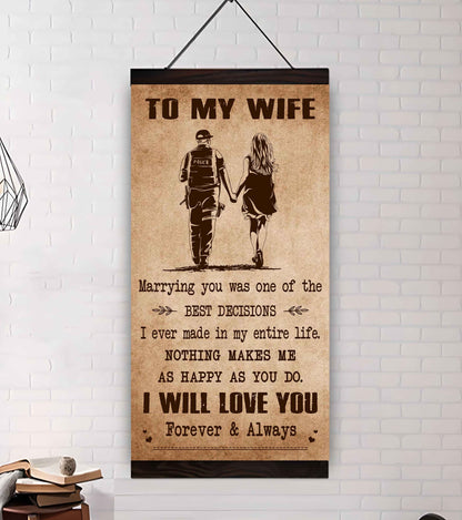 Family Poster Canvas To My Wife Marrying You Was One Of The Best Decisions - I Will Love You Forever And Always Gift For Your Wife