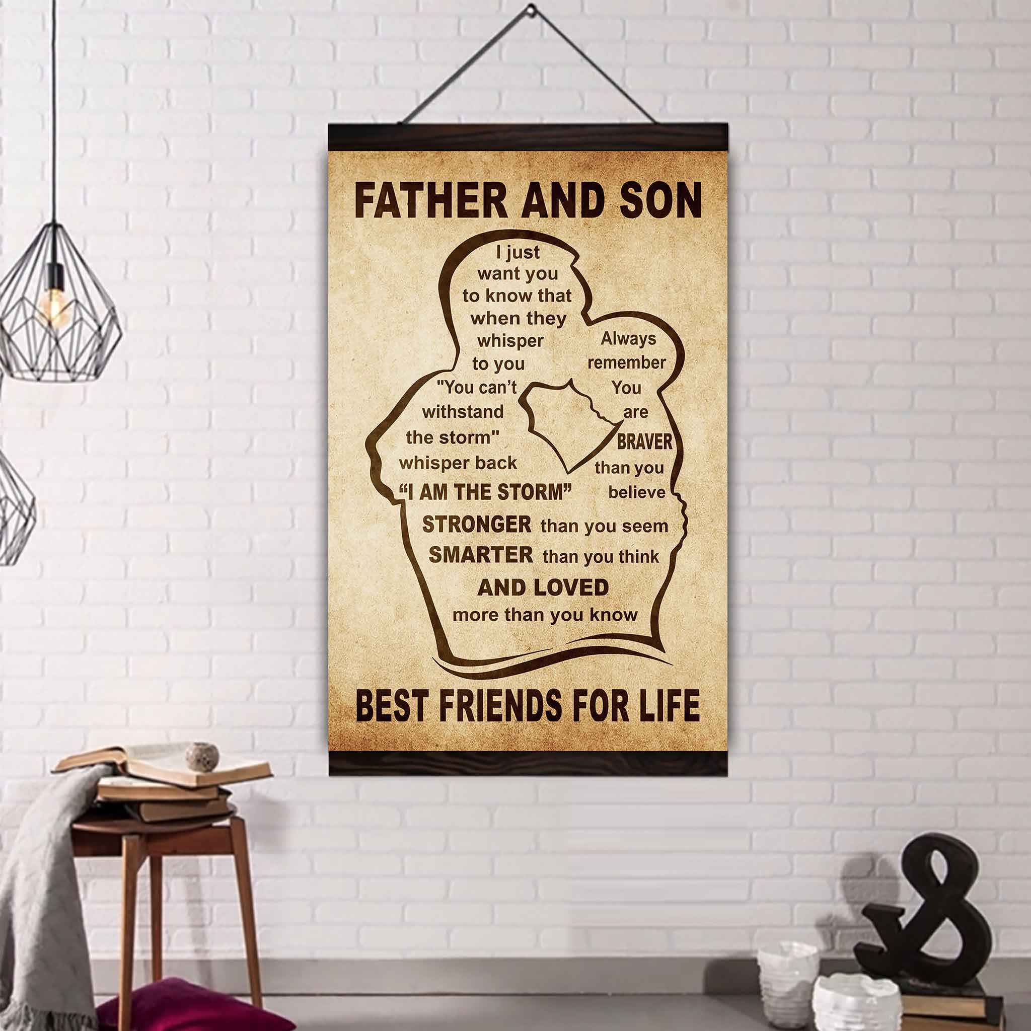 Personalized Family Poster Canvas I Just Want You To Know That - I Am The Storm To My Son Gift From Dad Gift For Your Son