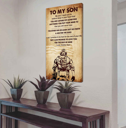 Warrior To My Son You Will Never Lose You Either Win Or Learn Poster Canvas Motivation Canvas Gift For Your Son