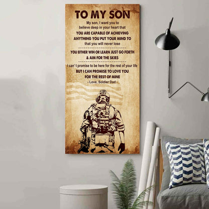 Warrior To My Son You Will Never Lose You Either Win Or Learn Poster Canvas Motivation Canvas Gift For Your Son