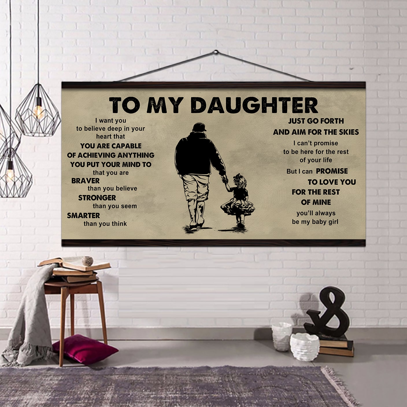 Family To My Daughter - That You Are Braver Than You Believe Poster Canvas Gift For Daughter From Father