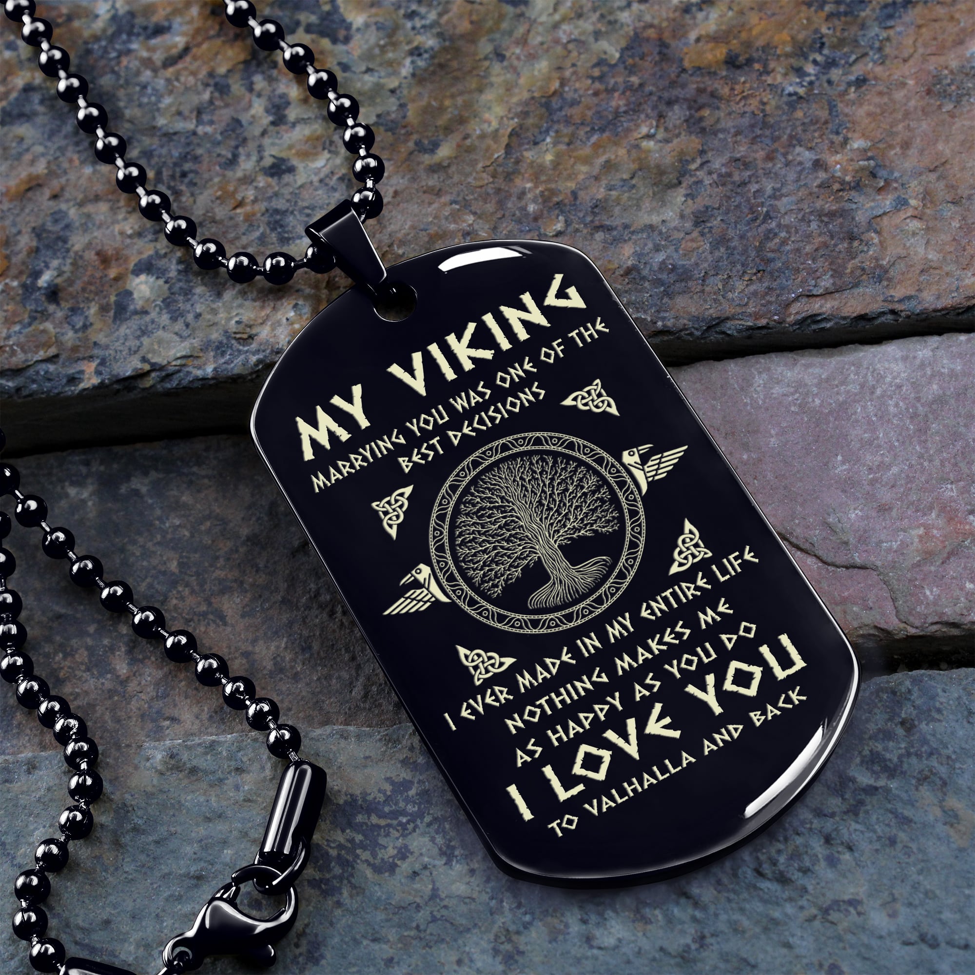 Viking Dog tag wife to husband