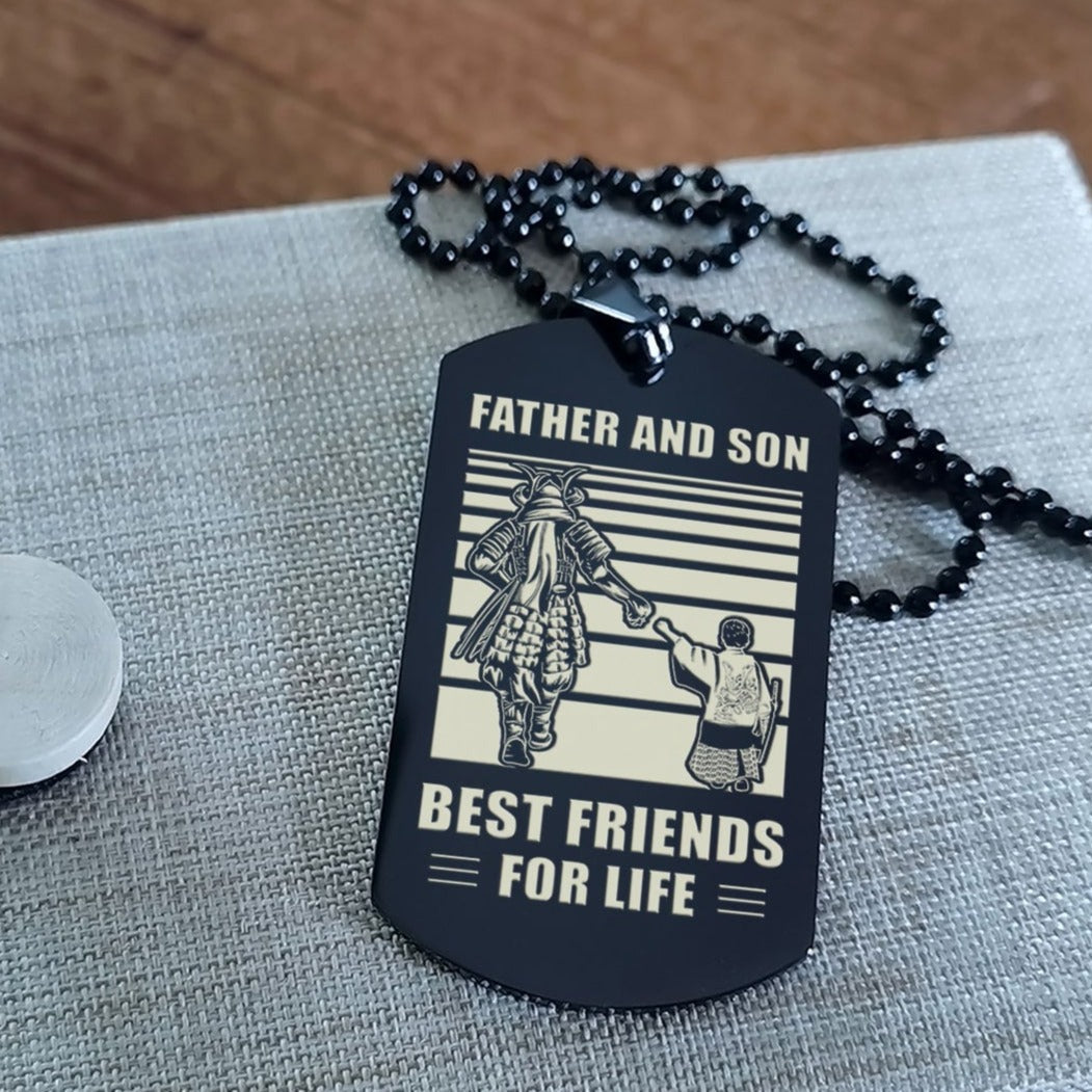 Viking Personalized Double Sided Dog Tag Father And Son Best Friends For Life - Message on the back side