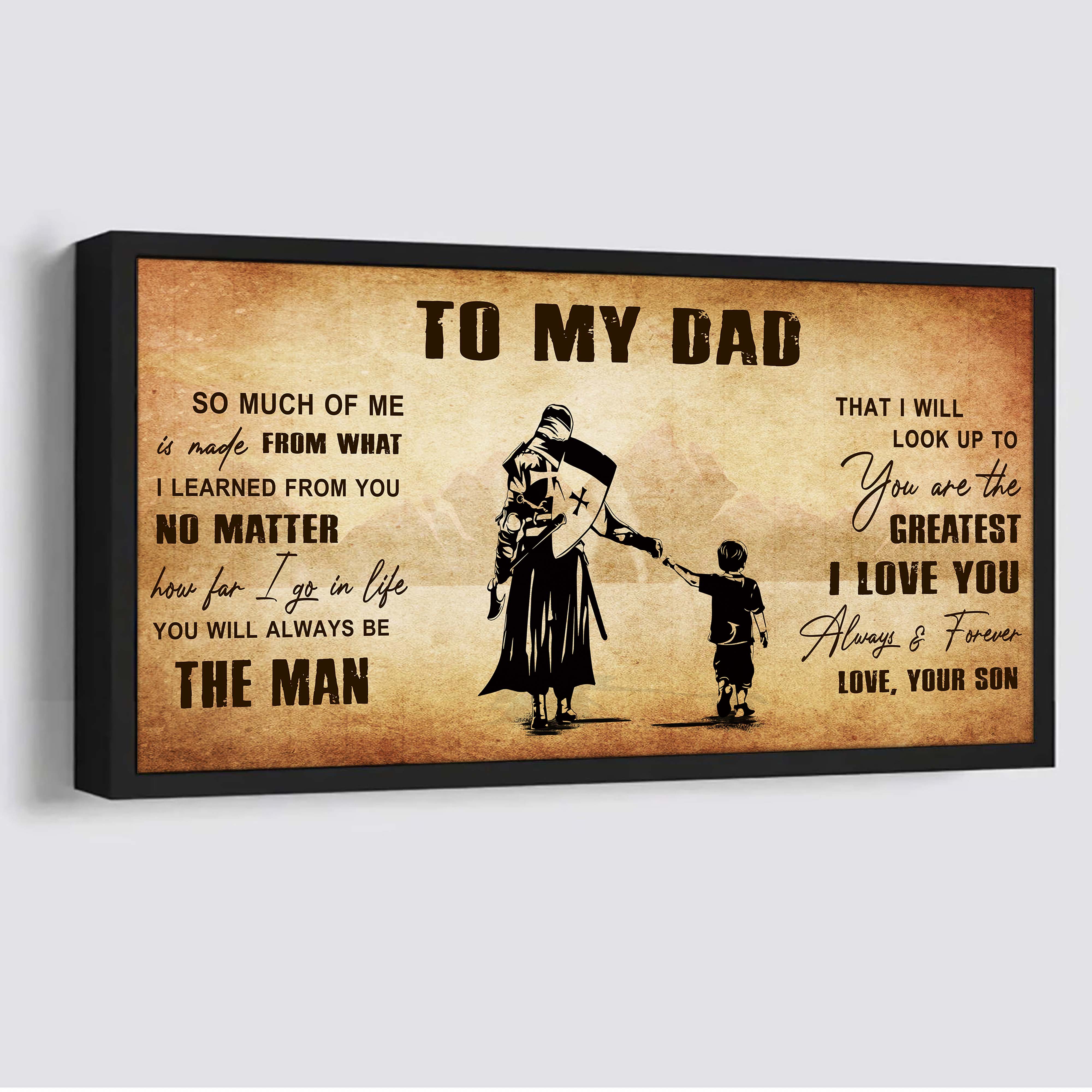 DRB To My Dad - You Are The Greatest I Love You  Poster Canvas Gift For Father From Son