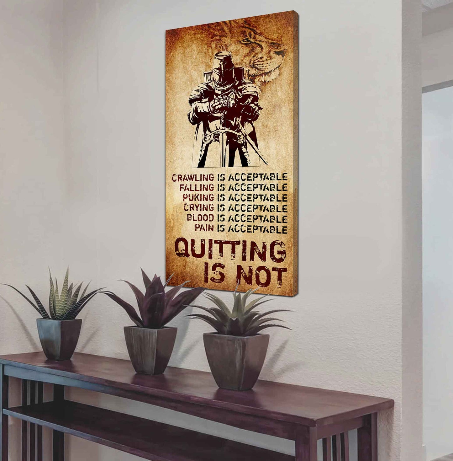 Warrior Quiting Is Not Poster Canvas Motivation Canvas Gift For You