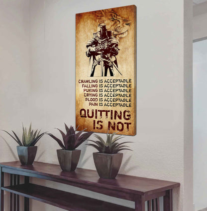 Warrior Quiting Is Not Poster Canvas Motivation Canvas Gift For You