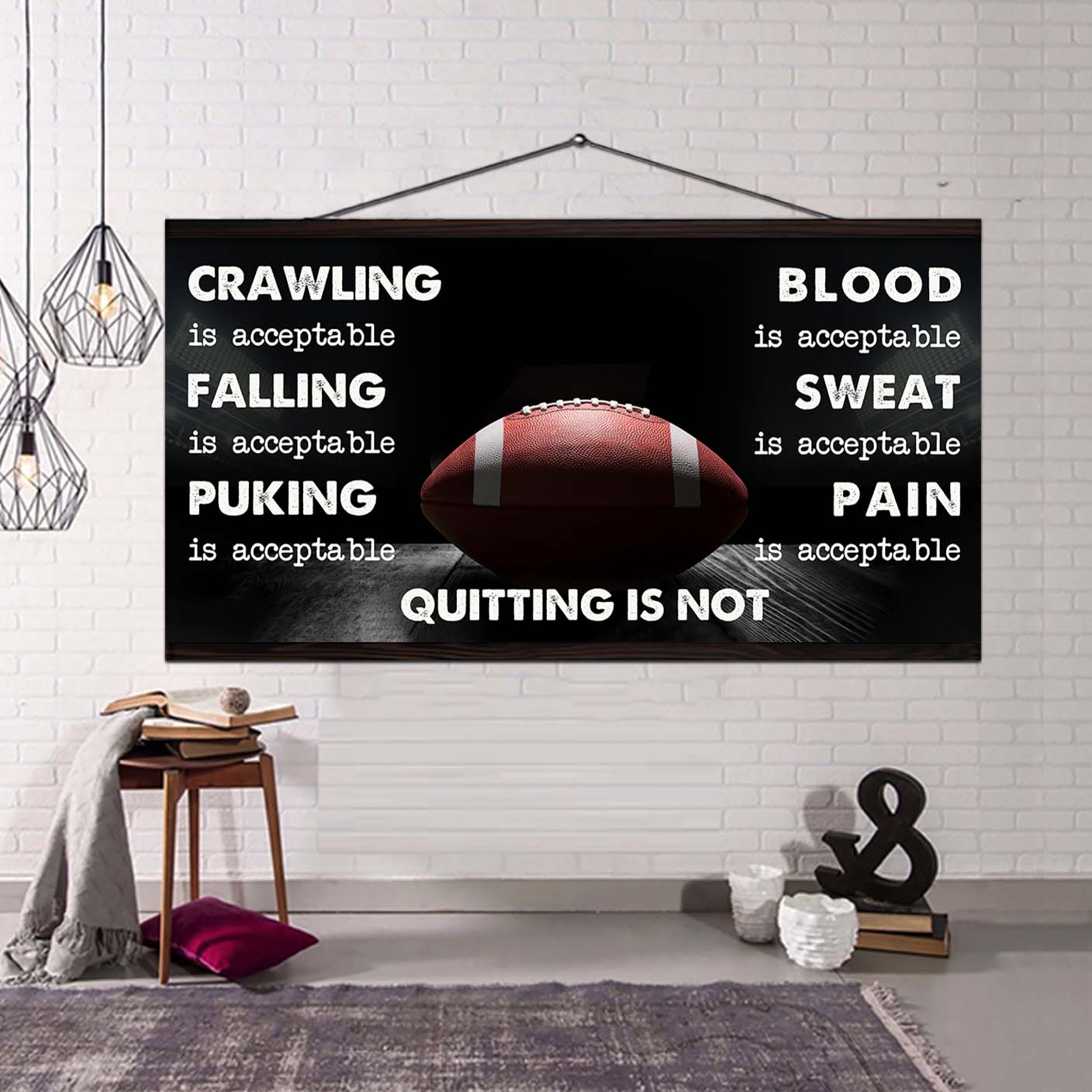 American Football Poster Canvas Quiting Is Not