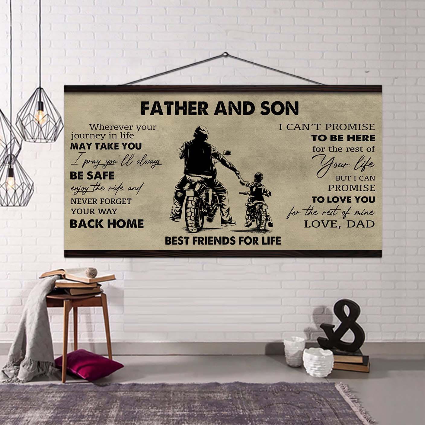 DRB Father And Son Best Friends For Life - Never Forget Your Way Back Home Poster Canvas Gift For Son From Father