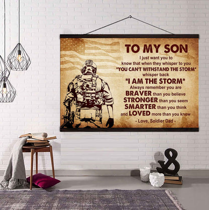 New Version Warrior Poster Canvas Whisper Back I'm The Storm From Dad To Son Gift For Your Son