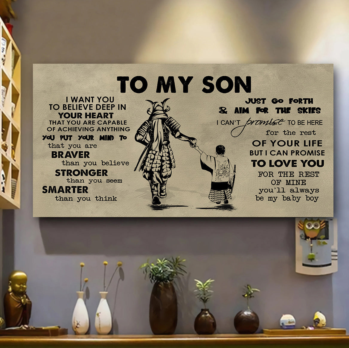 BASEBALL TO MY SON- I WANT YOU TO BELIEVE- CANVAS POSTER