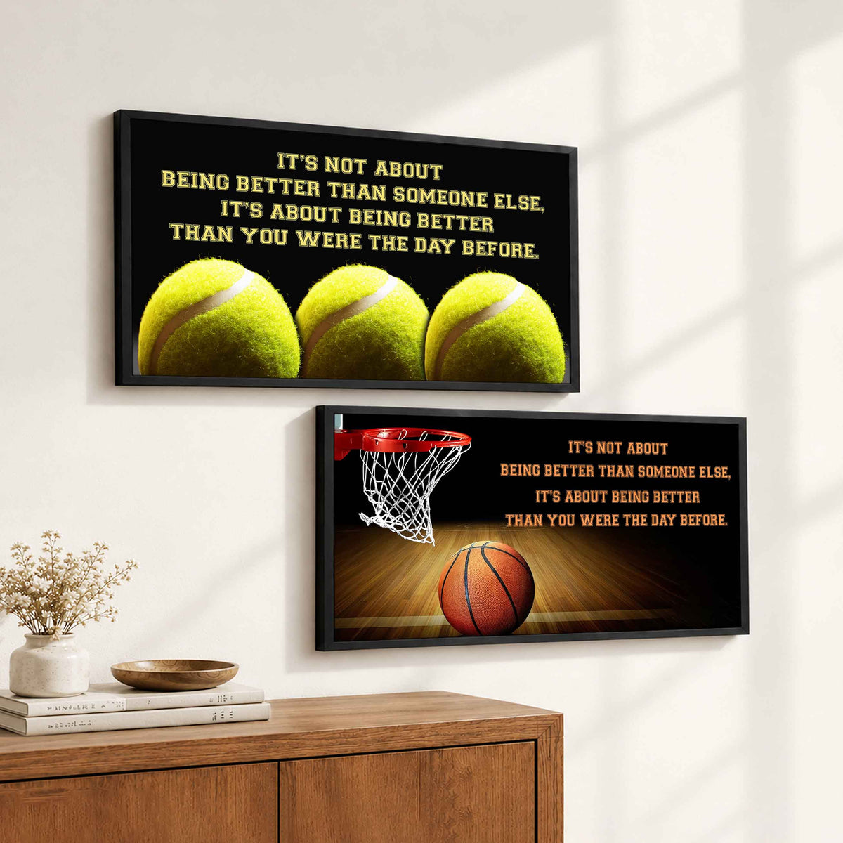 Combo Canvas It's About Being Better Than You Were Yesterday - 2 Pieces Canvas