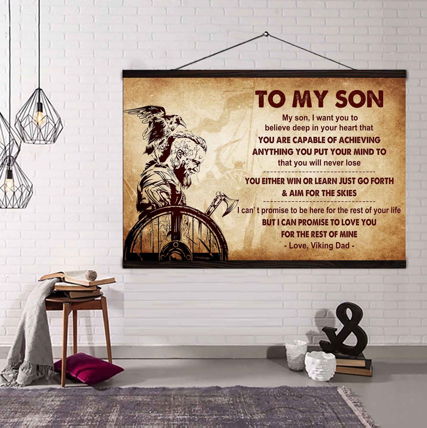 Viking Poster Canvas You Will Never Lose You Either Win Or Learn From Dad To Son
