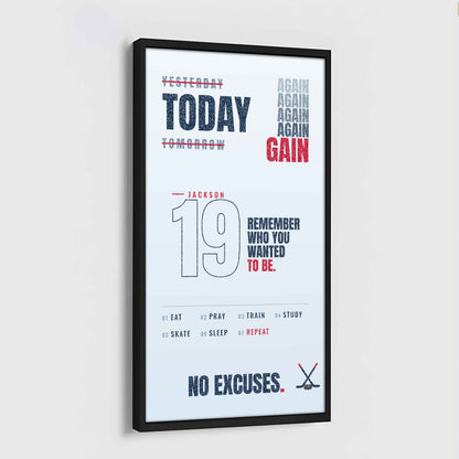 Sport Personalized Poster Canvas Remember Who You Wanted To Be Today Again Again Again Gain