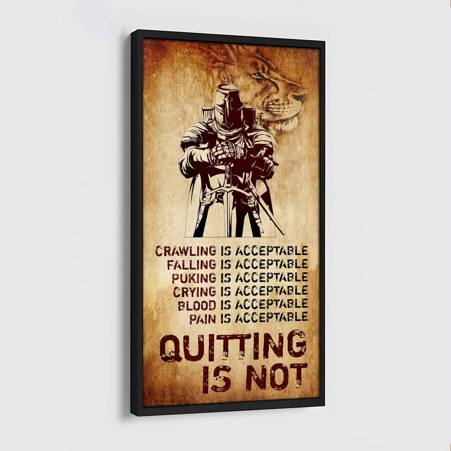 Warrior Quiting Is Not Poster Canvas Motivation Canvas Gift For You