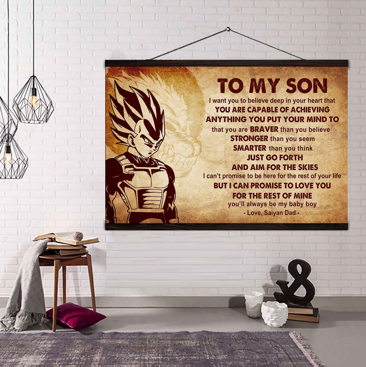 Spartan Poster Canvas Just Go Forth And Aim For The Skies From Dad To Son Gift For Your Son