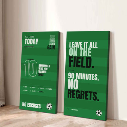 Sport Poster Again Again Again Motivation Quotes - 2 Piece Canvas Wall Art