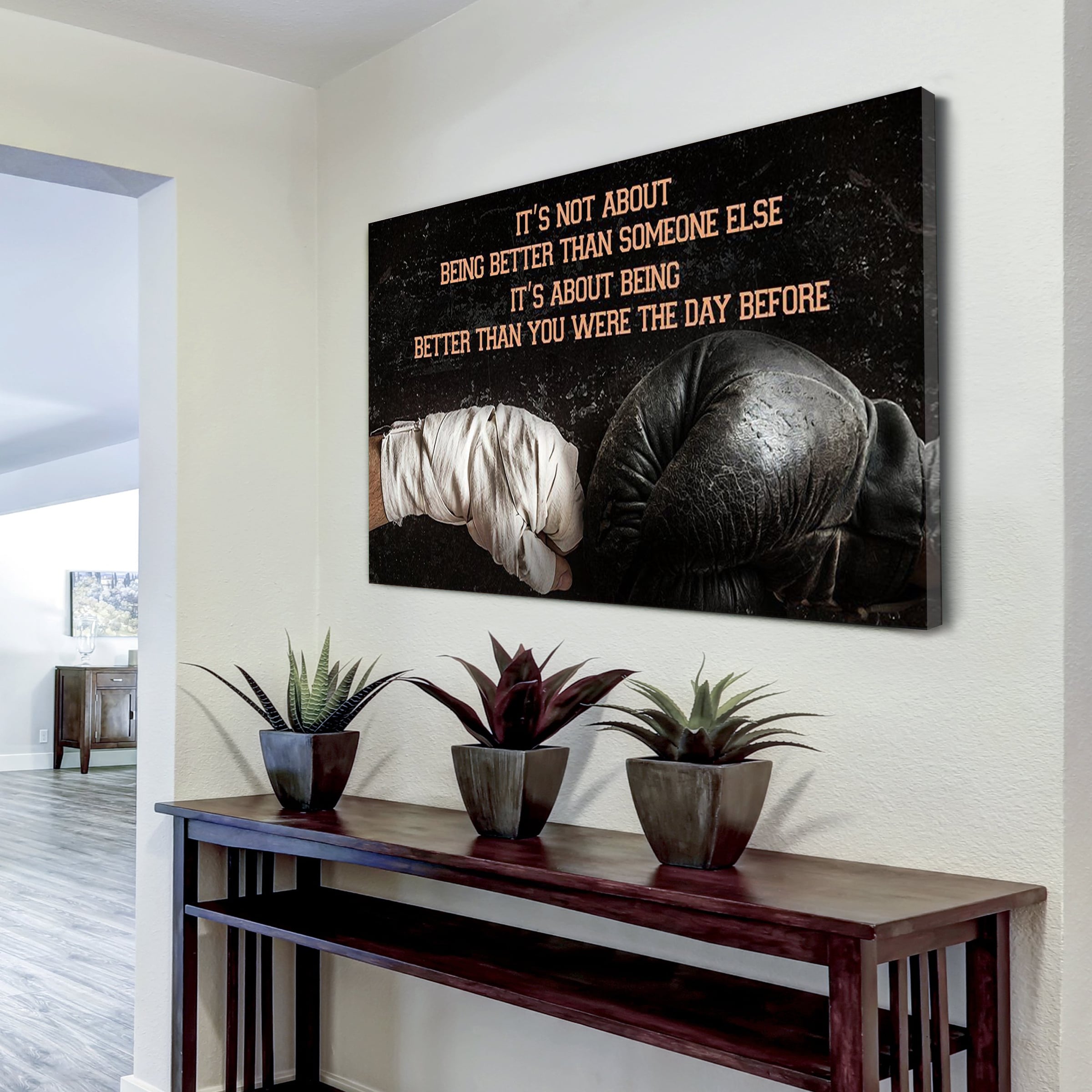 American football customizable poster canvas - It is not about better than someone else, It is about being better than you were the day before