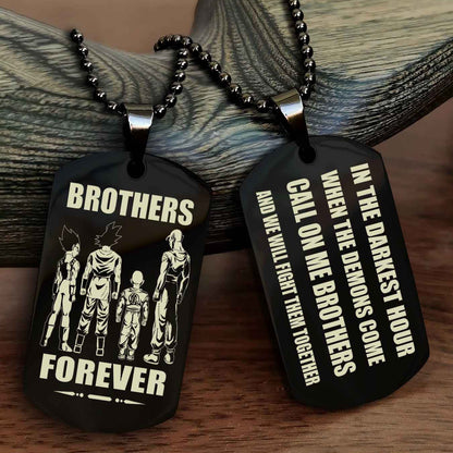 Viking Engraved Double Sided Dog Tag Call On Me Brother NAG Brothers Forever We Will Fight Them Together