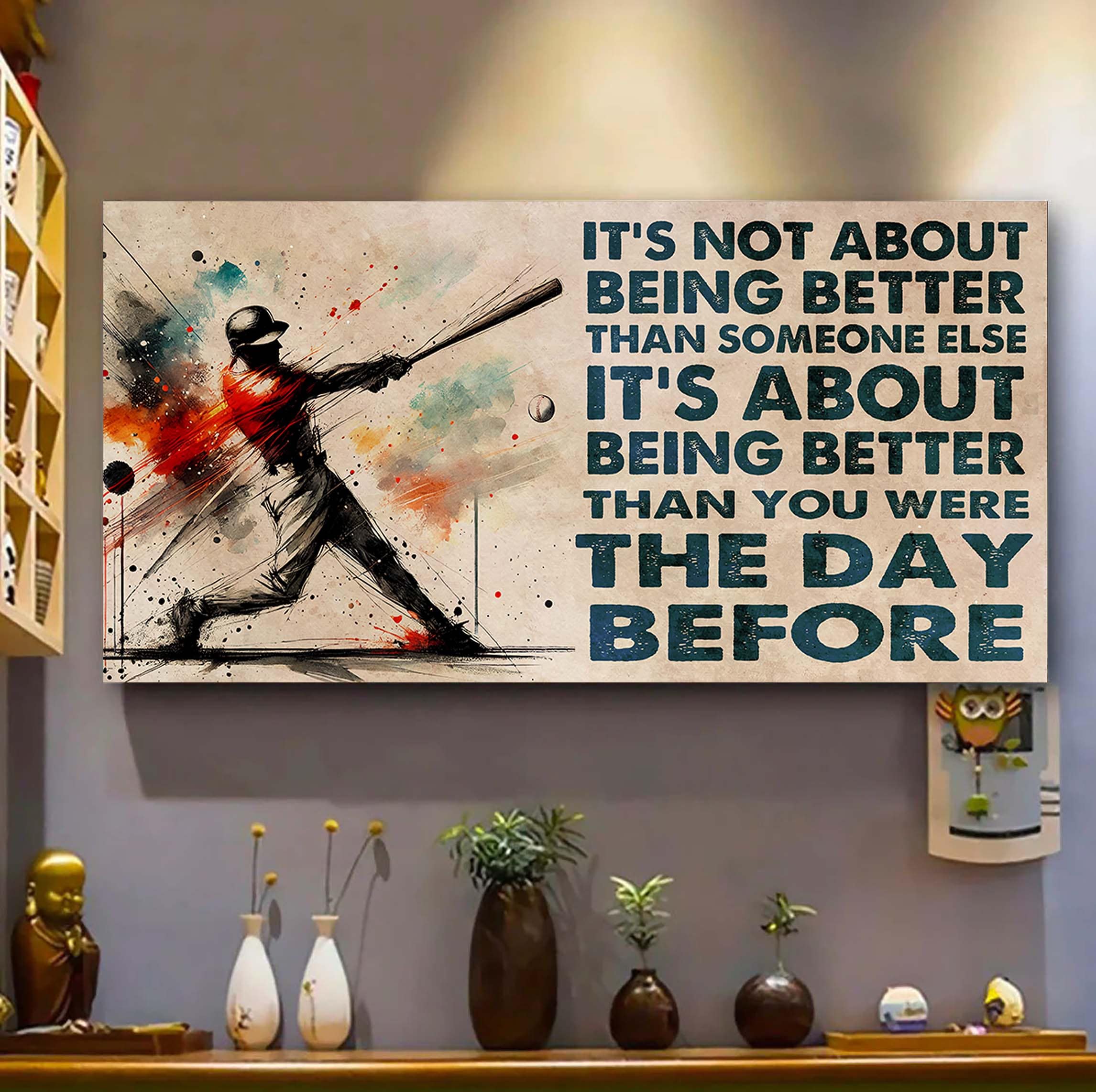 Ver 3 Water Color Soccer Poster Canvas It Is Not About Being Better Than Someone Else