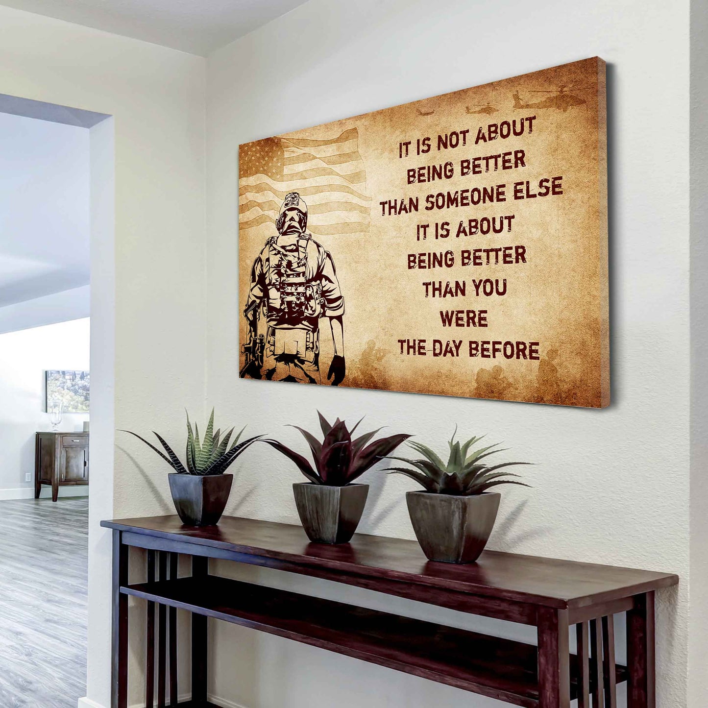 Viking Poster Canvas It's Not About Being Better Than Someone Else Best Gifts Motivation Quotes