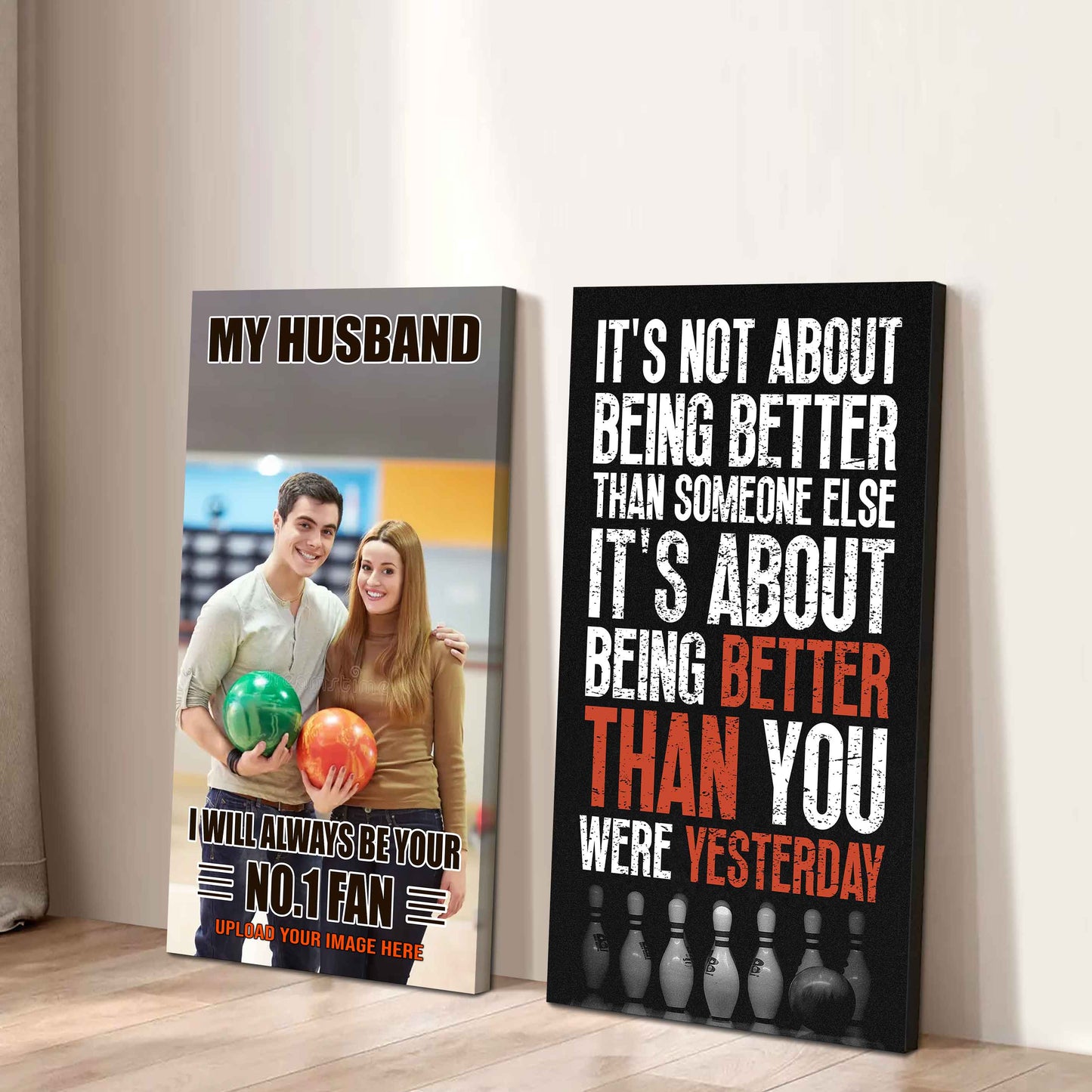 To My Husband Canvas I Am Your No 1 Fan - 2 Piece Canvas Wall Art - It's About Being Better Than You Were Yesterday
