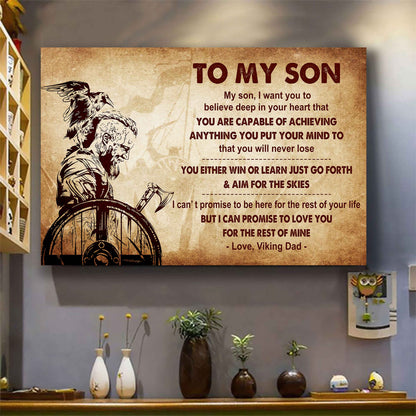 Viking Poster Canvas You Will Never Lose You Either Win Or Learn From Dad To Son