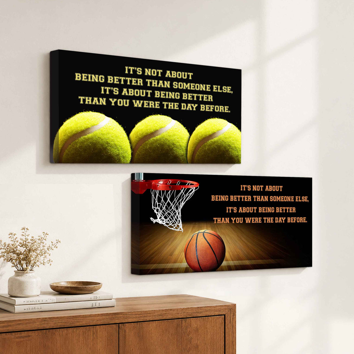 Combo Canvas It's About Being Better Than You Were Yesterday - 2 Pieces Canvas