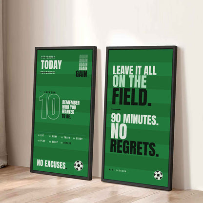 Sport Poster Again Again Again Motivation Quotes - 2 Piece Canvas Wall Art