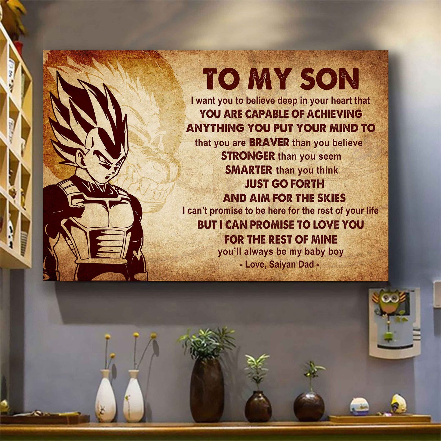 Spartan Poster Canvas Just Go Forth And Aim For The Skies From Dad To Son Gift For Your Son
