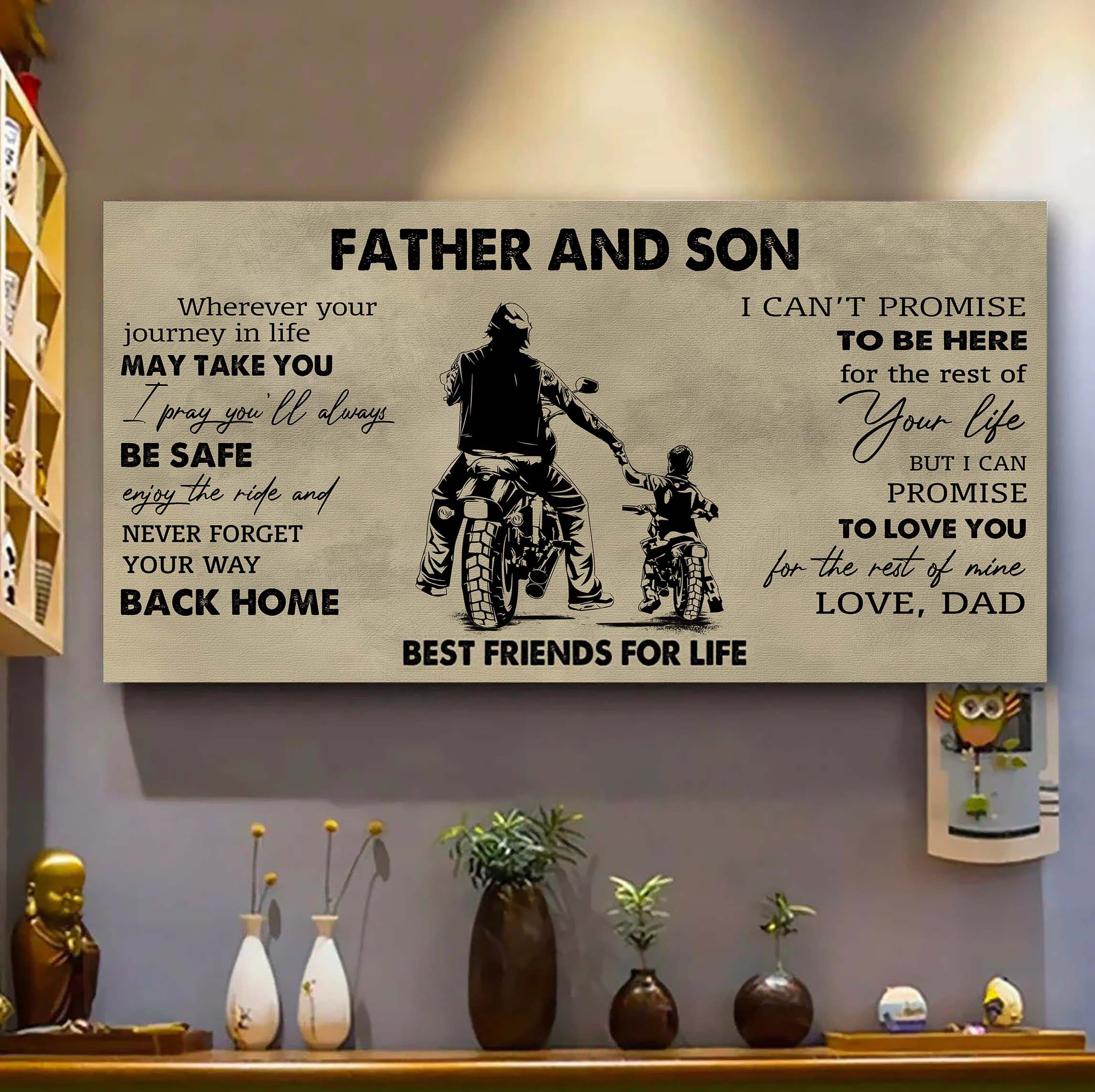 DRB Father And Son Best Friends For Life - Never Forget Your Way Back Home Poster Canvas Gift For Son From Father