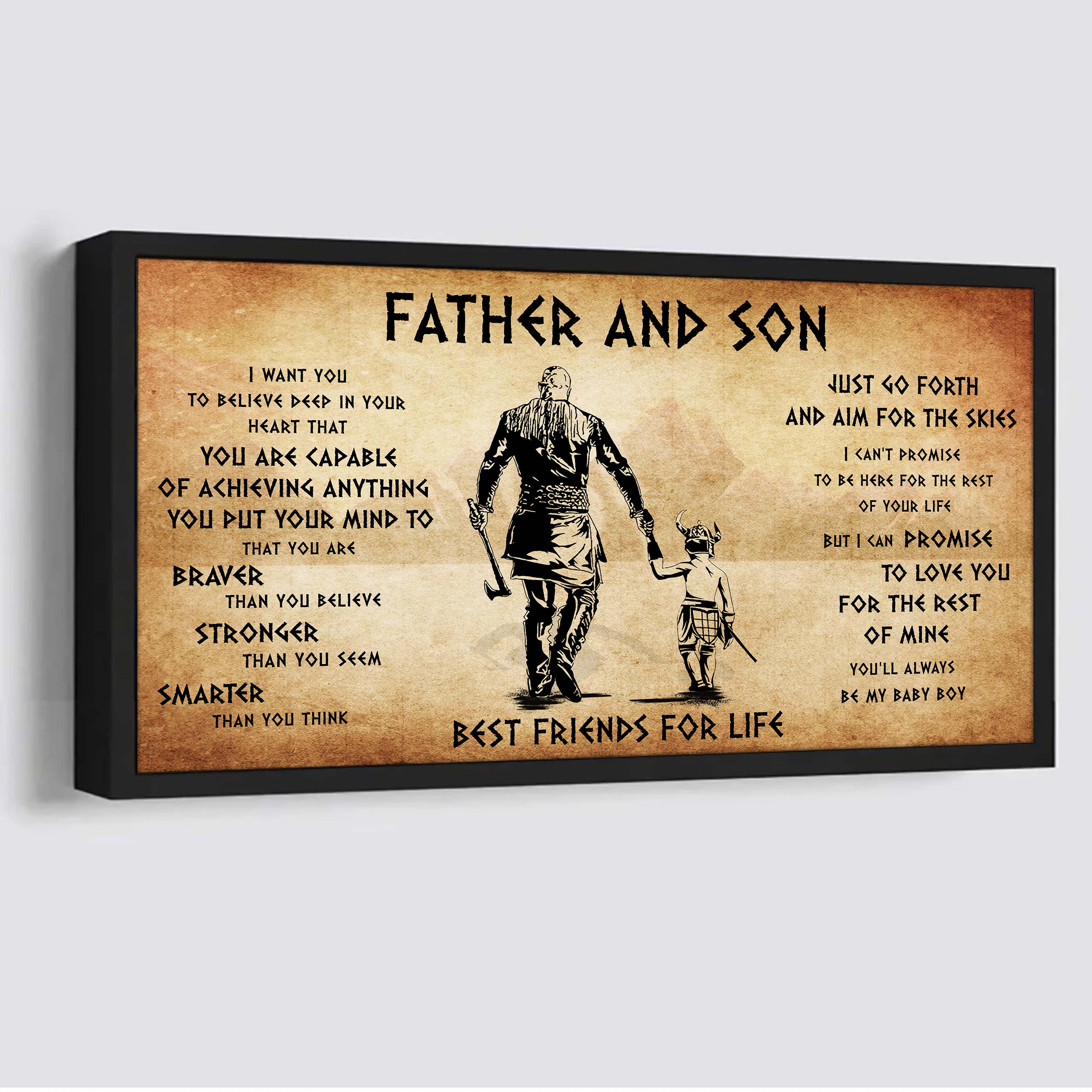 Vikings Father And Daughter Best Friends For Life  - That You Are Braver Than You Believe Poster Canvas Gift For Daughter From Father