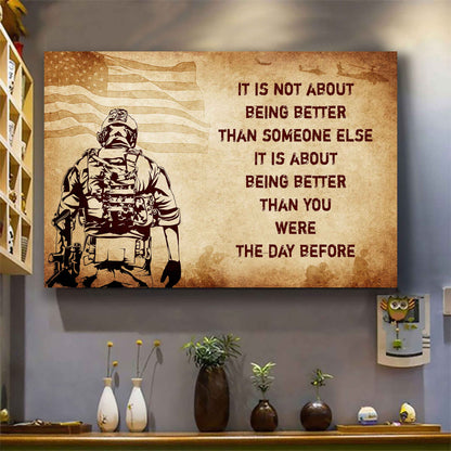 Viking Poster Canvas It's Not About Being Better Than Someone Else Best Gifts Motivation Quotes