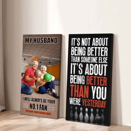 To My Husband Canvas I Am Your No 1 Fan - 2 Piece Canvas Wall Art - It's About Being Better Than You Were Yesterday