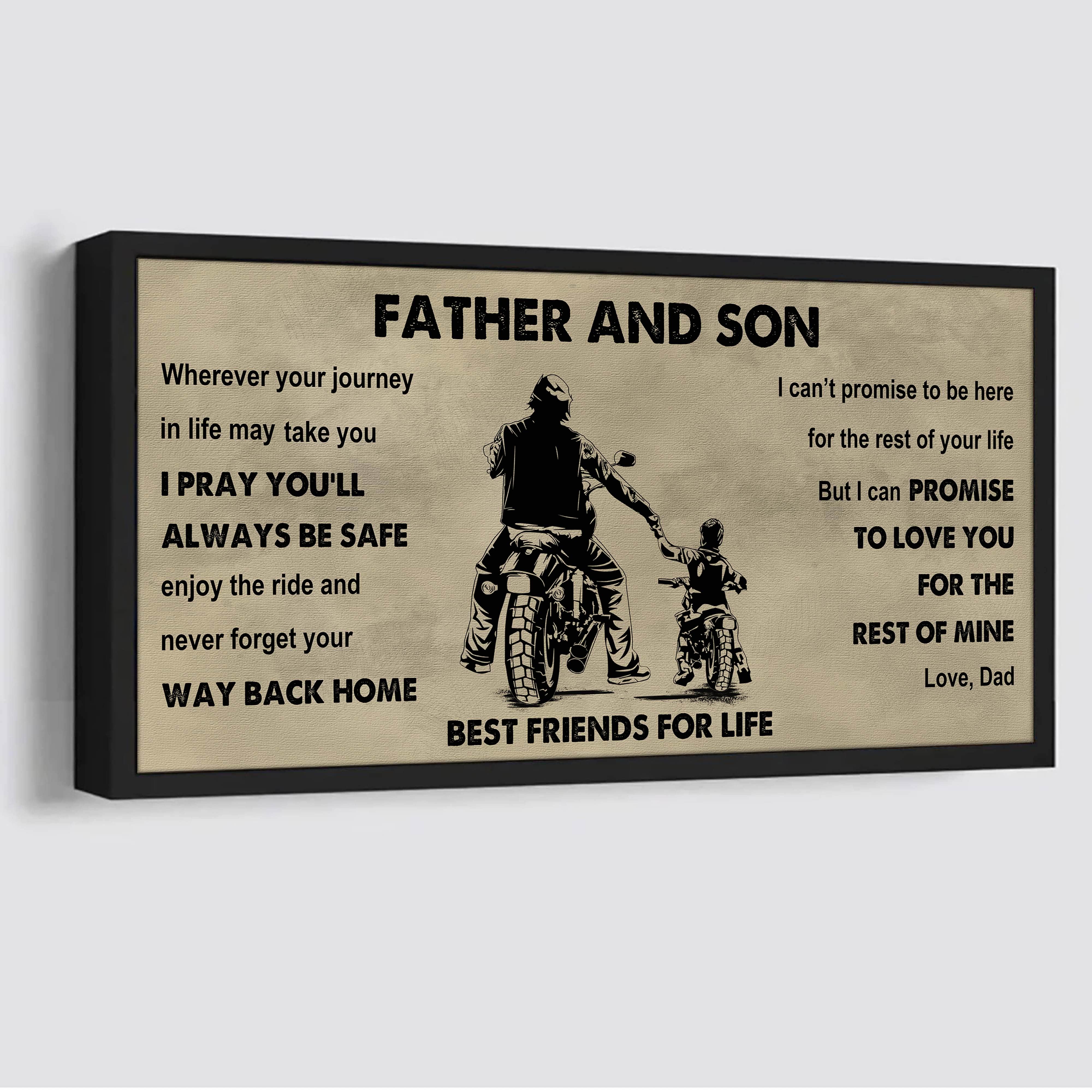 DRB VGT Father And Son Best Friends For Life - Ver 2 Never Forget Your Way Back Home Poster Canvas Gift For Son From Father